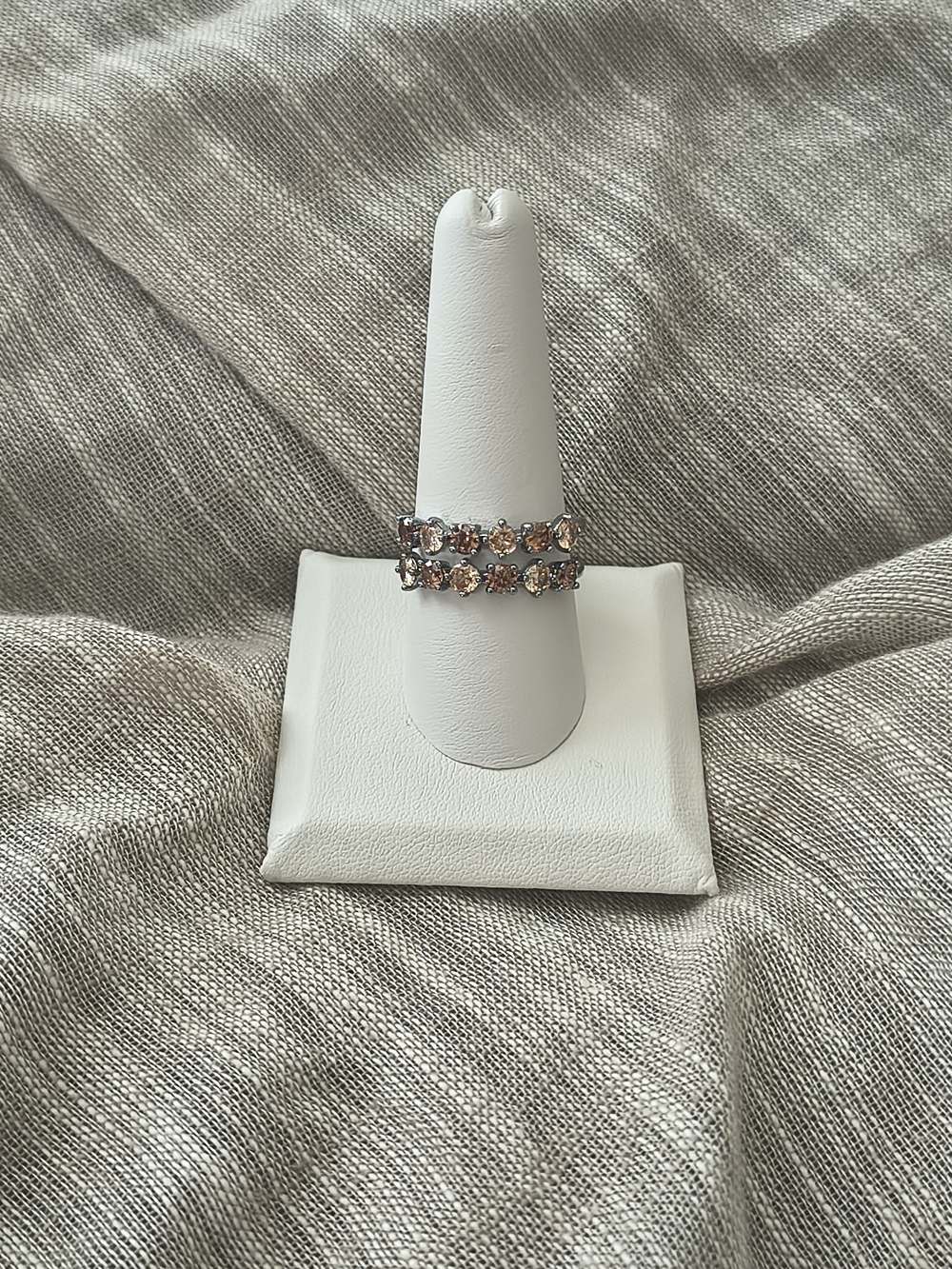 Bomb Party Brown Topaz Ring On Hematite